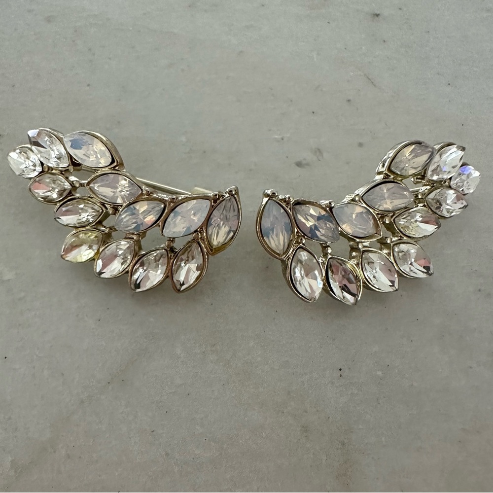 Gorgeous vintage crystal angel wing earrings